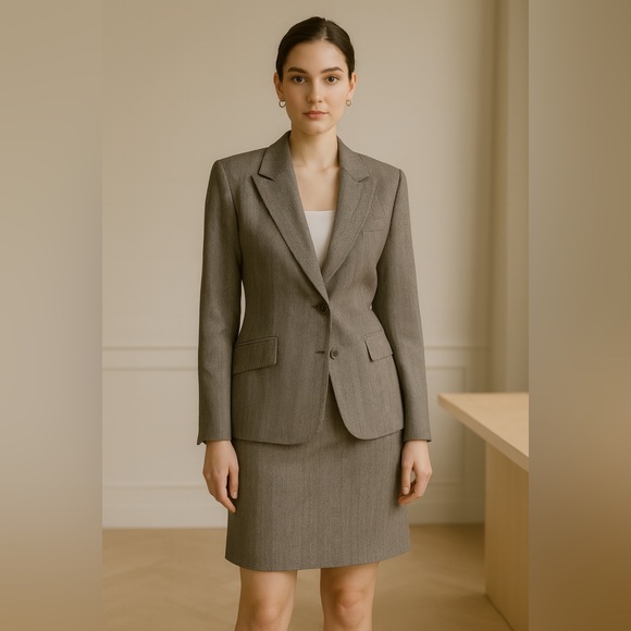 Emanuel Ungaro Paris Wool Blazer & Skirt Suit Set – Size 4 Madein KoreaB004